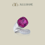 PLATINUM, TOURMALINE AND DIAMOND RING